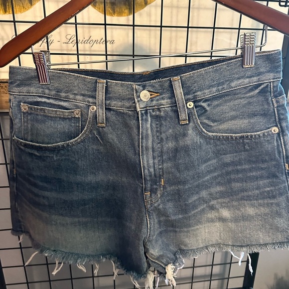 J. Crew Blue Jean Shorts Distressed Cut-Offs - Picture 1 of 3